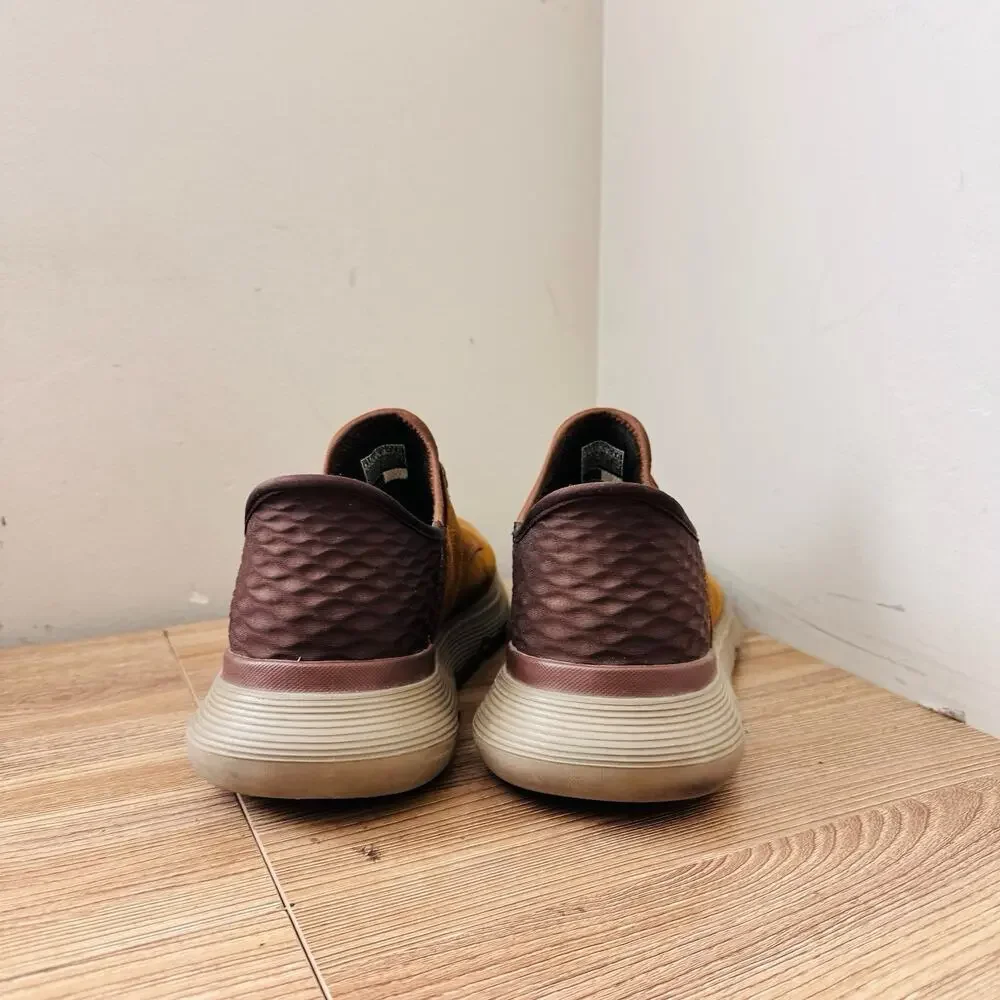 Skechers Men's Garza-Gervin Slip-ins in brown leather Size 9.5